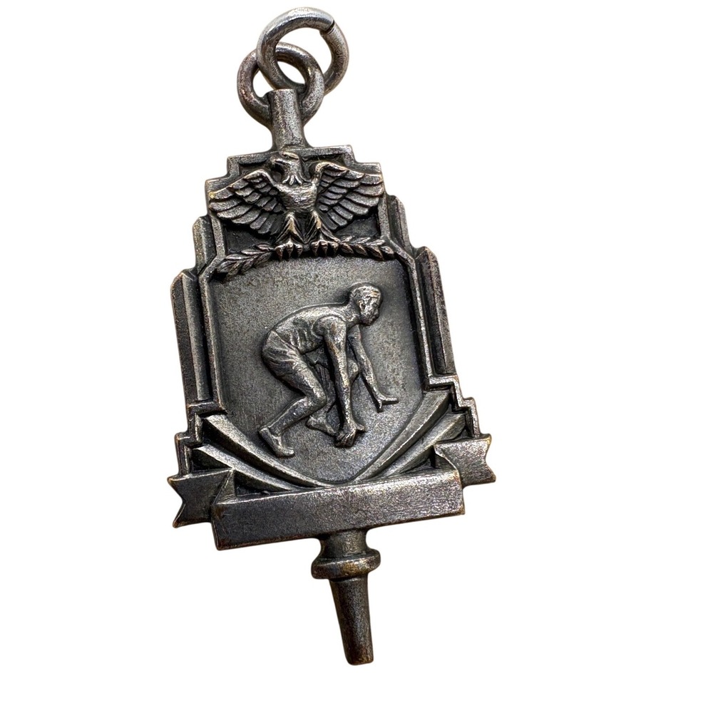 Vintage Balfour Sterling Silver‎ Track Field Runner Medal Pendant Eagle 4.12g